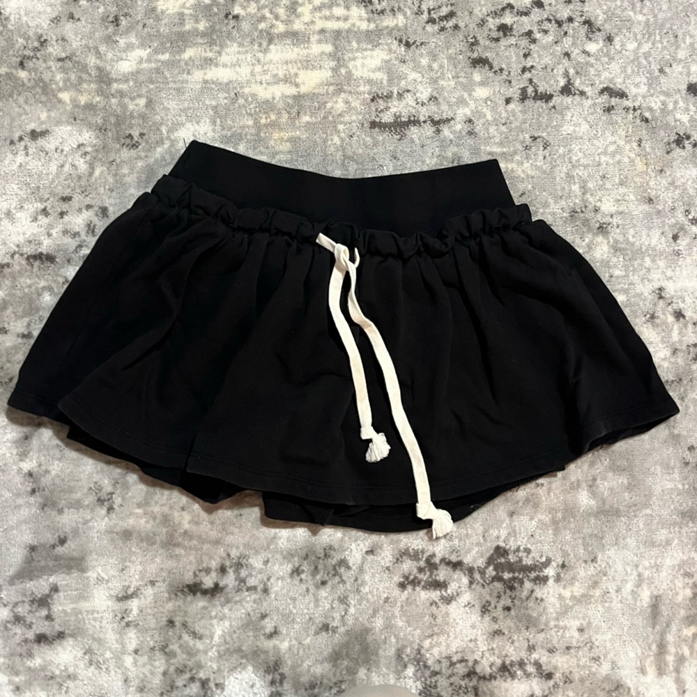 Free People Black Athletic Women's Skirt with White Drawstring